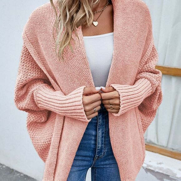 Dolman Sleeve Open Front Cardigan - Picture 12 of 12